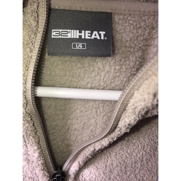 32 Degree Heat Cool Oat Tan Mens Quarter Zip Pullover Warm Large Pocket NWT - Picture 3 of 12